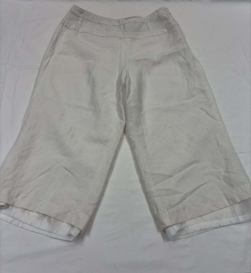 Briggs New York Petite Women's White Linen-Blend Cropped Pants Size 8P